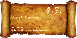 Girst Fatima névjegykártya